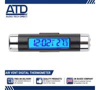 Audio Tech Direct Termometro Digitale Orologio Con Display LCD Blu Mini Clip