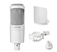 Audio-Technica AT2020 XLR Microfono a condensatore bianco con filtro pop...