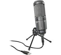 Audio-Technica AT2020USB+ Microfono cardioide a condensatore (connessione USB) per voce fuori campo, podcasting, streaming e registrazione