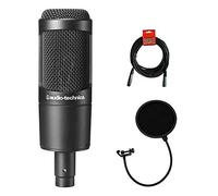 Audio-Technica AT2035 - Microfono cardioide a condensatore con filtro pop con rete a 2 strati e cavo XLR da 3 m