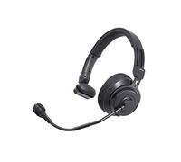 Audio-Technica BPHS2S-UT Cuffie Broadcast Monoorecchio con Microfono Ipercardioide Dynamic Boom, Unterminated, Nero