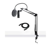 Audio-Technica Microfono da studio a condensatore AT2020 con supporto per studio Knox, filtro pop e cavo XLR (4 articoli)