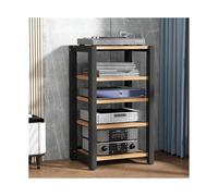 Audio Tower Rack - Supporto multimediale in legno a 3 livelli con ripiani regolabili per componenti AV, lettore CD/DVD, vetrina angolare per Home Theater