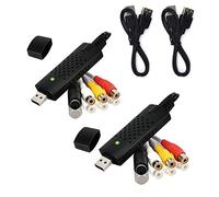 Audio Video Grabber USB-Due Confezioni-Convertitore Hi8 VHS in Dvd - USB 2.0 Audio/Video Grabber Capture per Windows 10/8/7 e Mac OS,Converti in Formato Digitale Le Vecchie VHS