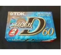 AUDIOCASSETTA cassetta audio PACK 2 TDK D 60 super position chrome SIGILLATE