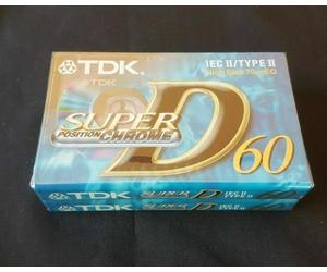 AUDIOCASSETTA cassetta audio PACK 2 TDK D 60 super position chrome SIGILLATE
