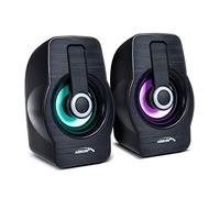 Audiocore AC855 2.0 USB 6W Nero Rosso Altoparlanti Per Computer Portatile Dimensioni 52mm Jack Da 3,5 mm Controllo Del Volume Illuminazione a LED Colorata (Nero)