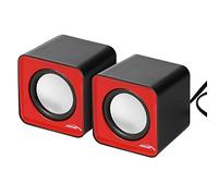 Audiocore Altoparlanti Computer PC USB 2.0 Potenza 2x3W jack da 3,5 mm Mini ROSSO e NERO (Rosso)