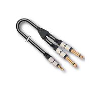 Audiodesign Cavo adattatore X PRO 1, cavo audio con Jack 3.5mm e St 2 Jack 6,3mm Mono, 6 mt