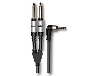 AUDIODESIGN PRO CAVO ADATTATORE JACK 3 METRI DA SPINA 3,5MM STEREO 90 GRADI A 2 SPINE 6,3MM MONO