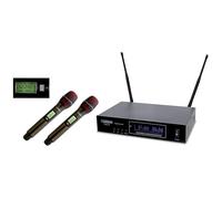 Audiodesign Pro Set 2 microfoni UHF, sistema microfonico wireless UHF, microfoni senza fili, 2 canali