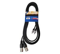 AUDIODESIGN PRO X-Pro line VX211 Doppio cavo adattatore da RCA maschio a Jack 6,3 maschio, cavo 1,5 metri da interconnessione, connessione audio stereo