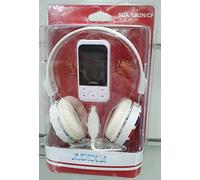 Audiola SDA 8262N CF - Lettore MP3/MP4 memoria 8G, Display da 1.8", Radio, registratore vocale, colore Bianco + Cuffie disegno bandiera UK controlo volume sul cavo