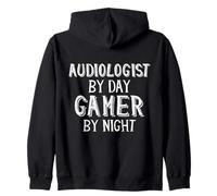 Audiologist By Day Gamer By Night Ear Hearing Aid Doctor Felpa con Cappuccio