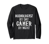 Audiologist By Day Gamer By Night Ear Hearing Aid Doctor Maglia a Manica