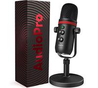 AUDIOPRO Microfono USB, microfono cardioide a condensatore da gioco per PC/laptop/telefono/PS4/5, uscita cuffie, controllo volume, USB Type-C Plug and Play, pulsante mute LED, per streaming, podcast,