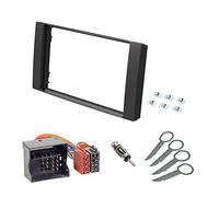 Audioproject A161 - Set mascherina autoradio doppio DIN compatibile con Ford C-Max S-Max Focus 2 Fiesta Fusion Mondeo Kuga Transit adattatore radio nero