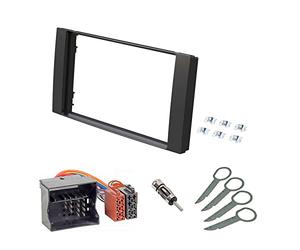 Audioproject A161 - Set mascherina autoradio doppio DIN compatibile con Ford C-Max S-Max Focus 2 Fiesta Fusion Mondeo Kuga Transit adattatore radio nero