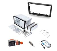 Audioproject A453 - Set autoradio doppio DIN compatibile con Opel Corsa D Astra H Zafira B Tigra Antara Vivaro 2 DIN metallo adattatore radio adattatore antenna piano nero