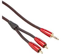 Audioquest - Cavo audio di connessione Golden Gate da 3,5 mm, 2 uscite RCA placcate oro, 1 m