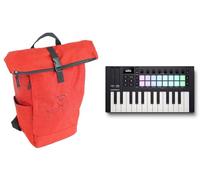 Audiosavings Novation LAUNCHKEY MINI 25 MK4 25 tasti MIDI Ableton Live Keyboard Controller Bundle con Rockville RPAK rosso bruciato elegante borsa zaino durevole w/tasca imbottita per laptop (2