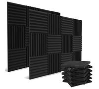 audiosoul Pannelli Acustici, 52 Pezzi, 3,5 x 30,5 x 30,5 cm, Schiuma Acustica ad Alta Densità, Insonorizzanti, Colore: Carbone
