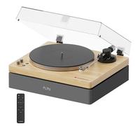 AudioSource Giradischi in vinile, giradischi Bluetooth con altoparlante a 2.1 canali, 120W, subwoofer integrato, trasmissione a cinghia a 2 velocità ad alta fedeltà, design brevettato di isolamento