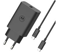 Audiosystem Carica Batterie Rapido Originale Motorola 68W per Moto Edge 60 / Edge 60 Pro/Edge 60 Fusion/edge 60 Ultra Con Cavo 100cm USB Type C Turbo Power MC-682 Caricatore Blister Nero