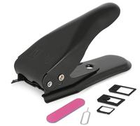 Audiosystem Macchina Cutter per Scheda Sim Card da Standard a Nano a Micro Sim Taglio professionale Pinza in Acciaio Corredata di Adattatori e Ago per Carrello Nero