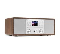 Audizio Avola: Radio DAB+ con lettore CD, radio Internet WLAN, Bluetooth e FM, suono di alta qualità, radio DAB Plus con lettore CD, radio dab con lettore CD in argento e marrone