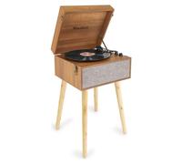 Audizio Fremont - Giradischi retrò con gambe, ingresso/uscita Bluetooth, registrazione da vinile a MP3, supporto rimovibile, altoparlanti stereo integrati, giradischi in vinile su gambe per uso