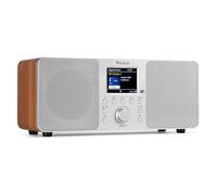 Audizio Genua DAB Radio con Bluetooth - Stereo DAB Plus Radio con telecomando, 60 slot di memoria, Auto Scan, Line-Out, USB, ideale per casa e in viaggio, facile da usare - Argento