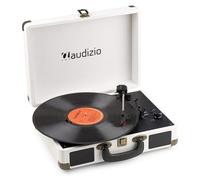 Audizio RP116CR - Giradischi in vinile retrò con ingresso e uscita Bluetooth, altoparlanti stereo integrati, codifica PC USB, 3 velocità, design portatile color crema