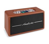Audizio Tune60 - Radio DAB Plus con altoparlante Bluetooth, funzionamento a batteria, telecomando, FM, 40 Watt, LCD, 20 posizioni di memoria, USB/TF, AUX, sveglia, radio digitale vintage DAB+, marrone