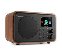 Audizio Vicenza radio Internet DAB Radio con Bluetooth 5.1 con telecomando, WLAN, batteria da 10 ore, linea out, radio da cucina, FM/FM, cavo di ricarica USB-C - DAB Plus Radio in nero-marrone