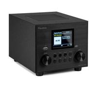 Audizio Vieste - Radio digitale DAB con altoparlante Bluetooth, DAB +, subwoofer integrato (60 W), FM, USB MP3, ingresso AUX, doppia sveglia, telecomando, design moderno e compatto, colore nero