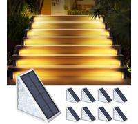 AUDLES 8PK Luci solari per gradini, decorazione per esterni, luci per scale, impermeabili, IP67, luci solari per terrazza, cortile, patio, giardino, passerelle, porta d'ingresso, vialetto, portico
