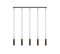 Audo Copenhagen Lampada a sospensione Audo Tubulaire Rail, a 5 luci, color bronzo, alluminio Audo Copenhagen
