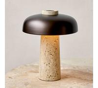 Audo Copenhagen Lampada da tavolo LED Audo Reverse, bronzo, travertino, altezza 30 cm 71127-001330