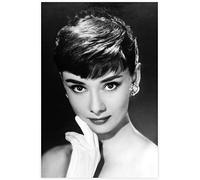 Audrey Hepburn Poster su tela Decor da parete per soggiorno Decor per camera da letto Audrey Hepburn Stampa immagini artistiche Dipinti Opere d'arte da parete in bianco nero Senza cornice,50x70cm