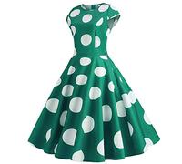Audrey Hepburn - Vestito vintage da donna, anni '50 s, 60 s, per matrimonio, cocktail, sera, festa, cerimonia, casual, vintage, per swing party, abito da donna, stile rock, stile retrò, verde, XXL