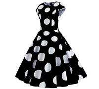 Audrey Hepburn - Vestito vintage da donna, anni '50 s, 60 s, per matrimonio, cocktail, sera, festa, cerimonia, casual, vintage, per swing party, abito da donna, stile rock, stile retrò, Nero , XXL