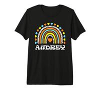 Audrey - Simpatico Design Arcobaleno colorato per Ragazze, Nome Audrey Maglietta Premium