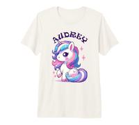 Audrey - Simpatico Unicorno per Ragazze, Nome Audrey Maglietta Premium
