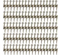 AUEAR, Confezione da 100 ciondoli a forma di fulmine, in bronzo anticato, per fai da te