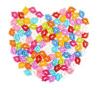 AUEAR, Confezione da 100 ciondoli a forma di labbro, in resina, per la creazione di gioielli, 10 colori