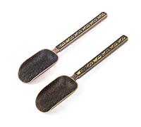 AUEAR, Confezione da 2 cucchiai dosatori vintage per tè e caffè, in rame, in metallo