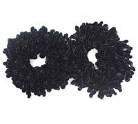 AUEAR, Confezione da 2 elastici per capelli, tinta unita, grandi fasce per capelli (nero)