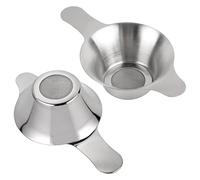 AUEAR, Confezione da 2 mini colini in acciaio inox di diverse dimensioni a maglia fine per tè e caffè con doppio manico