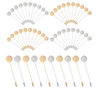 AUEAR, Confezione da 60 spille piatte rotonde per bavero, per bigiotteria fai da te, argento e oro